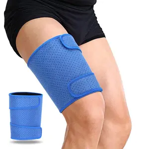 Adjustable Thigh Support Brace, Breathable Neoprene Leg Compression Sleeve, Muscle Support for Workout, Running & Gym, Comfortable Fit