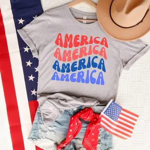 America Shirt, America Groovy shirt, retro America shirt, 4th of July shirt, 4th of july women gift, Fourth of July shirt, Patriotic Tee