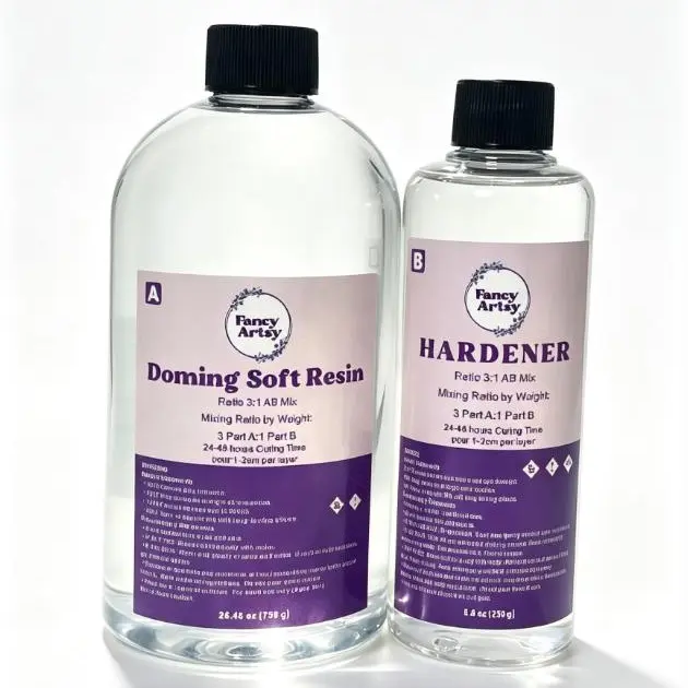 Doming Resin Kit 3:1 Weight Ratio Clear Epoxy Resin for Beginners, Bubble Free Gloss Dome Coating Resin for Craft Jewelry, Tumbler, Keychain Making