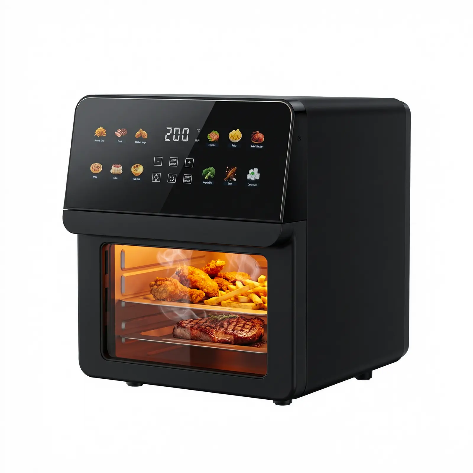 12QT Air Fryer Oven, 8-in-1 Toaster Oven Combo,  Mid-Size Air Fryer with Visible Window, Touch Control Kitchen Appliance, 8 Cooking Presets, Nonstick Basket, Dishwasher-Safe
