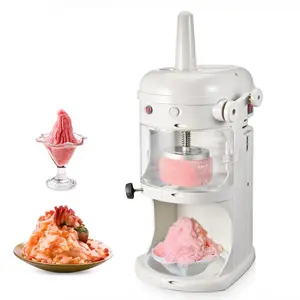 fathersdaygift  VEVOR Commercial Ice Shaver Crusher, 220lbs/hr Electric Fluffy Ice Snow Cone Machine, 250W 1500RPM Tabletop Fluffy Shaved-Ice Machine for Parties Events Snack Bar, Home and Commercial Use (White)