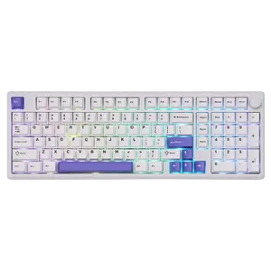 Epomaker Galaxy100 1800 ANSI Layout VIA Gaming Wireless Keyboard with Knob - Aluminum Gasket Creamy Keyboard with Cushioning Materials Tri-Mode USB-C/BT 5.0/2.4GHz South-Facing RGB Backlight desk accessories Hot-Swap Custom