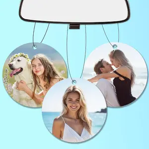 Customized Car Air Purifier - Personalized and Fun Car Air Purifier | Unique Photo Gift, Double sided Printing, Car Aromatherapy, Suitable as Christmas Gift, Valentine's Day Gift, DIY Customized Birthday Gift, Anniversary - Circular