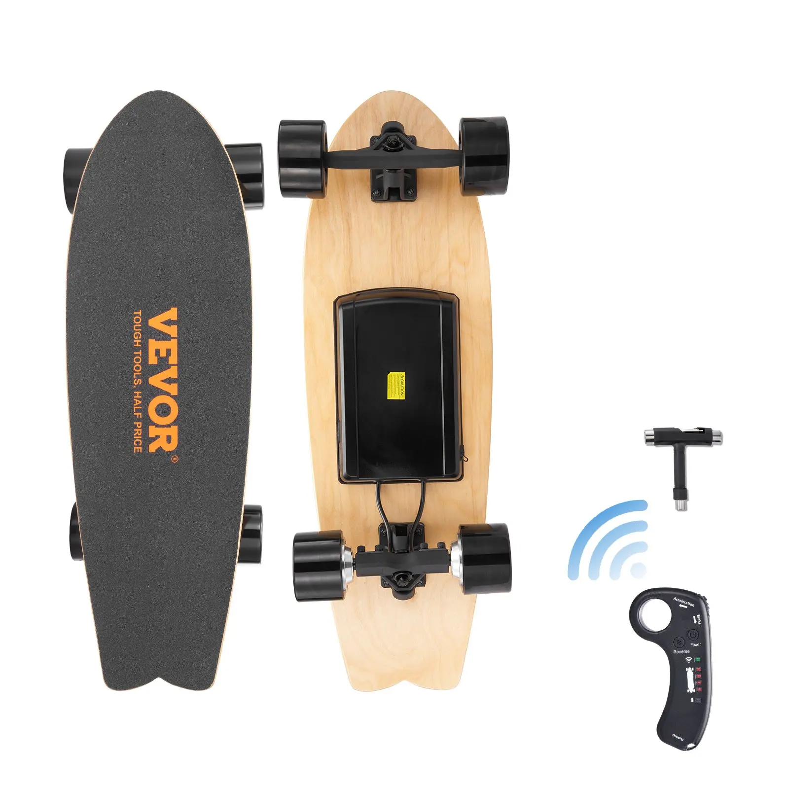 【Summerfinds】 VEVOR Electric Skateboard with Remote, 13.7 Mph Top Speed 7.5 Miles Max Range Skateboard Longboard, 3 Speeds Adjustment Skateboards, Easy Carry Handle Design, Suitable for Adults Teens Beginnersdealsforyoudays