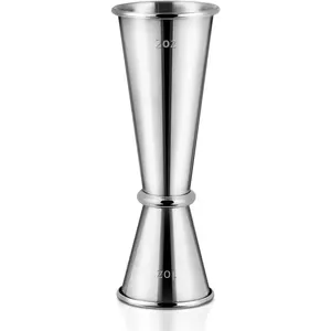 Japanese 1 oz 2 oz Double Cocktail Jigger, 304 Stainless Steel Measuring Cup with Inside Measurements, Heavy Duty Bar Tool Bartender Accessories for Home Bar