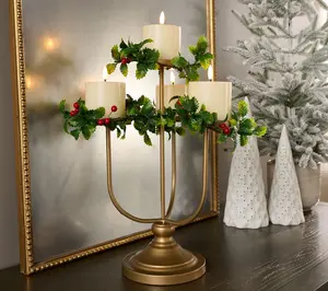 Home Reflections Candelabra with S/4 Flameless Pillar Candles