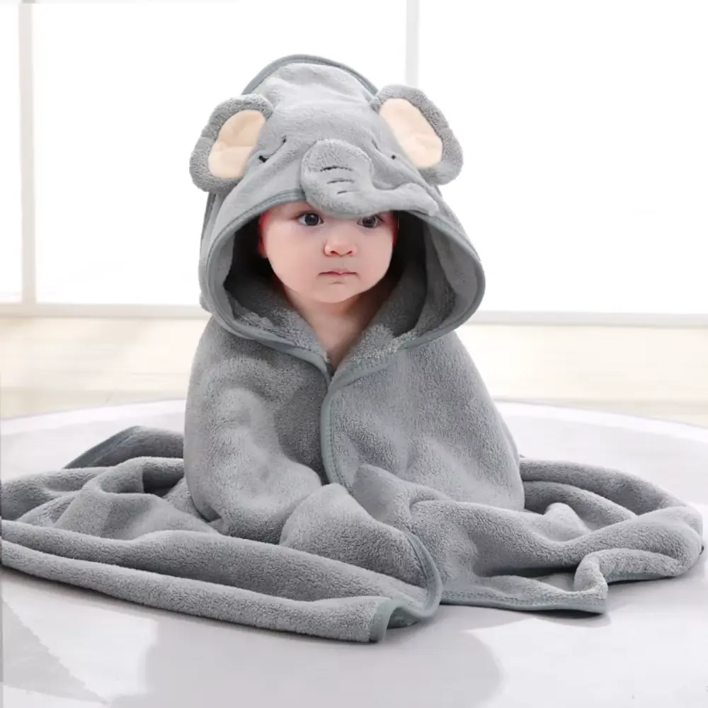Ultra-Soft Microfiber Hooded Baby Towel & Robe 31.5"x31.5" | Absorbent Unisex Bath Wrap