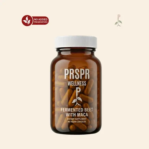 Fermented Beet Root & Maca Natural Extracts Capsules, Antioxidant-Rich Energy Recovery Support, Daily Energy Supplement, Health-Focused Prop 65 Safe Supplement