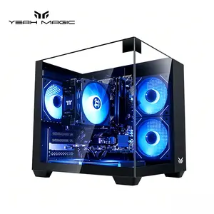 YEAH MAGIC Astral S1 Prebuilt Gaming PC Desktop - AMD Ryzen 5 5600GT 3.9GHz, 16GB(8G*2) DDR4 3200, 1T NVME SSD, 7 ARGB Fans, 650W Gold Power Supply, WIFI 6, Win 11 Home, Black Tower Fully Built PC for Gaming & Office Work, Fully Built Gaming Pc