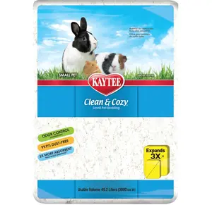 Kaytee Clean & Cozy White Paper Bedding, Made for Small Animals, 49.2 Liters