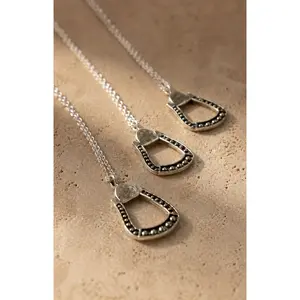 The Lucky Stirrup Silver Pendant with Adjustable Chain, Cowgirl Horse Charm Jewelry for Women, Adjustable Chain Necklace, Cowgirl Necklace