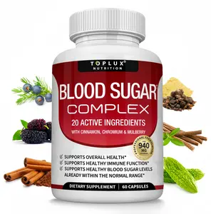 Blood Sugar Complex Supplement - 20 Vitamins & Minerals Support Overall Health-Supports Healthy Blood Sugar Levels Already Within Normal Range All Natural with Cinnamon-