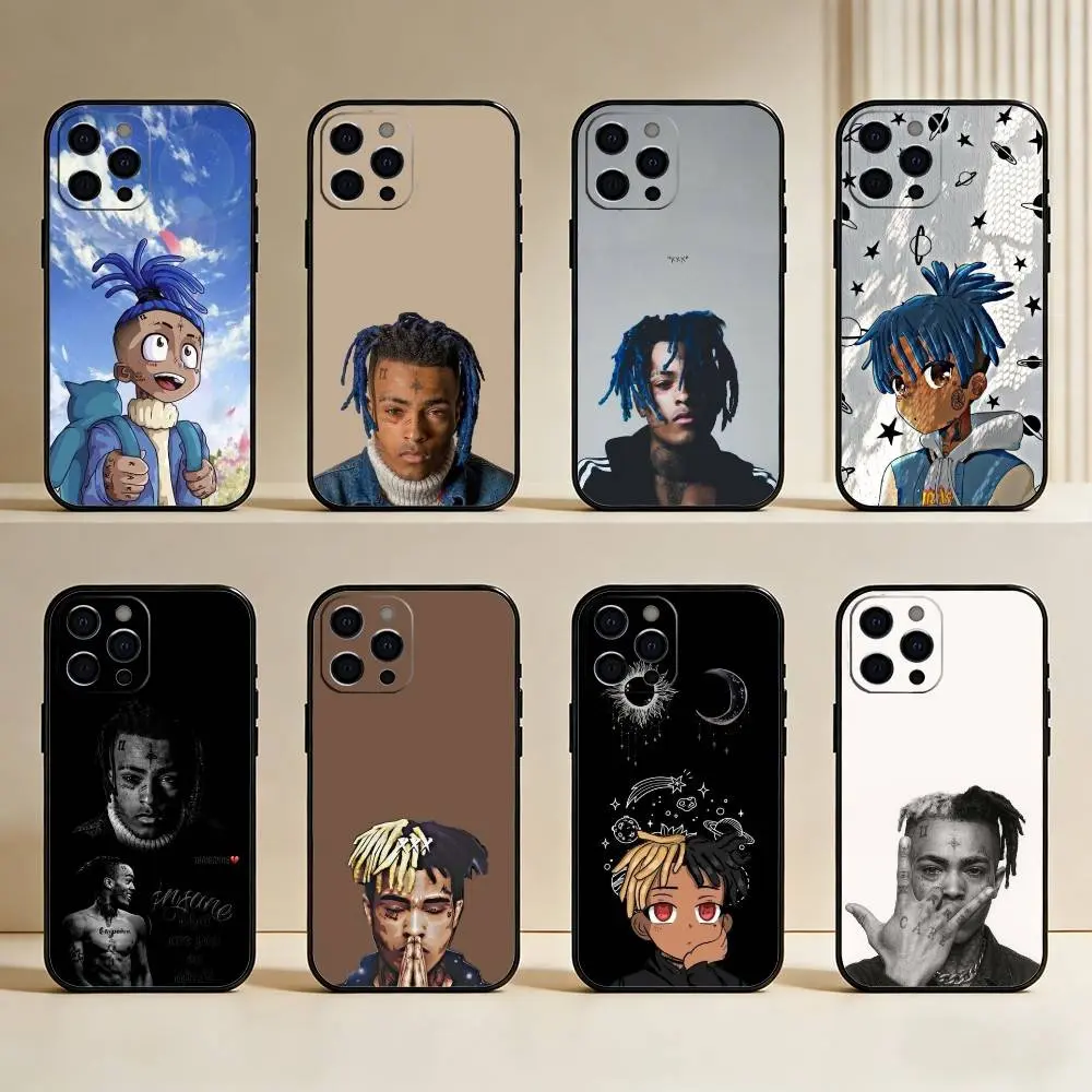 X-XXXTENTACION-S Protective Smartphone Casing - Soft Silicone Polycarbonate Black Cover for iPhone Series (17,16,15 Pro Max,15,14,13,12 Plus,Max) - Mobile Devices Accessories