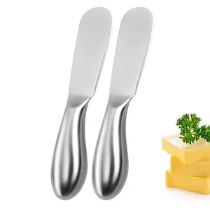 Butter Knife Set, 2PCS Stainless Steel Cheese & Butter Spreaders for Jam, Toast, Pastry & Kitchen Use, Perfect for Breakfast, Charcuterie Boards & Everyday Dining