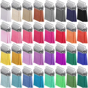 160 Pieces Suede Leather Keychain Tassels in  for DIY Jewelry Making & Craft Projects Cellphone Straps Curtain Decoration