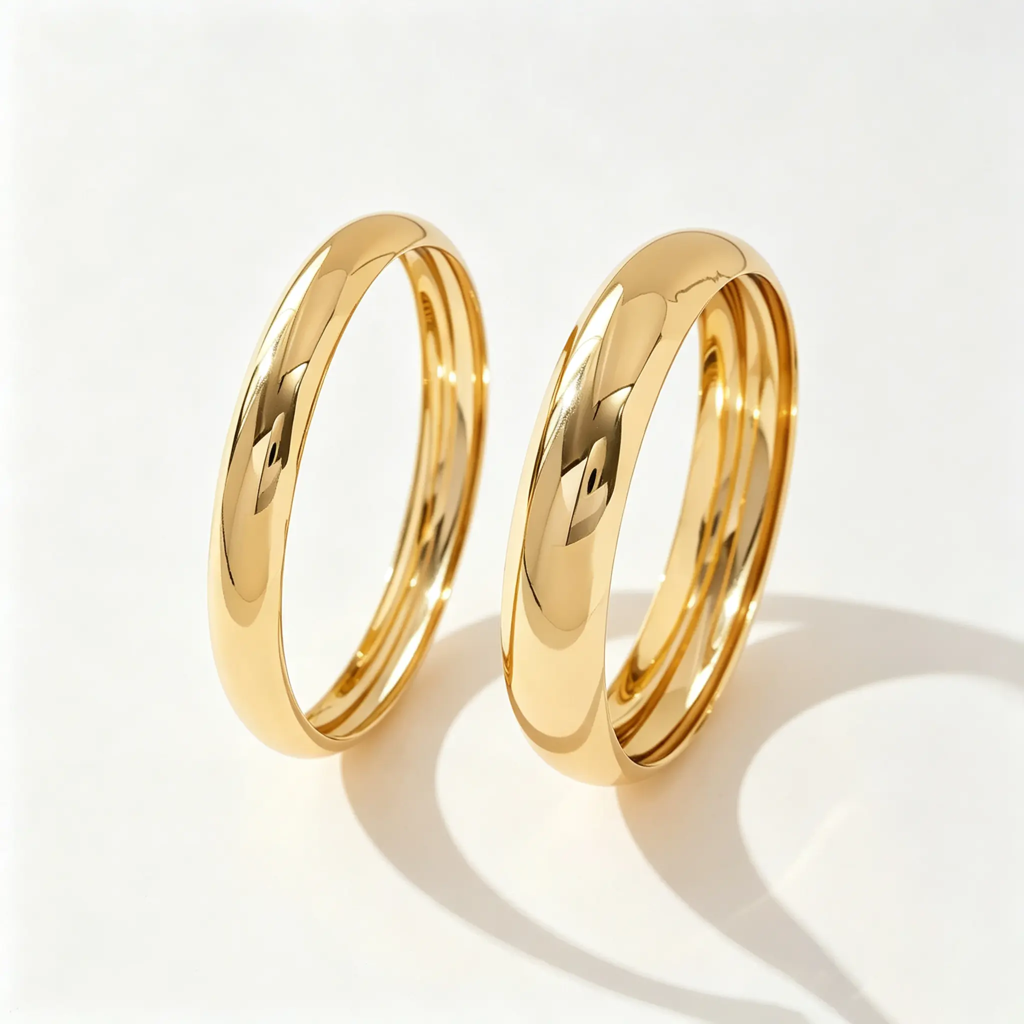 Women's Luxury Round Gold Bangle - Thick Minimalist Bracelet, Quiet Luxury Costume Jewelry, Elegant Daily Wear Accessories, Thoughtful Gift Option, Bracelets For Women