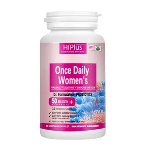 Women's pH Balanced Probiotic, 50 billion CFU, 16 probiotic strains. Organic probiotic triple action to support digestive, intimate and immune health. Relieves Irritable Bowel Syndrome Symptoms, Dairy Free, Intimate Odor Regulation, 60 Capsules