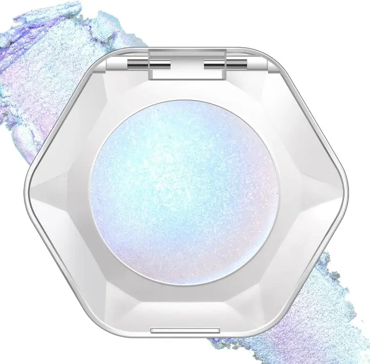 Noerrors Blue Holographic Duochrome Glitter Eyeshadow, Multichrome Rich Color Shimmer Creamy Metallic Eyeshadow, Half Magic Sparkling Iridescent Mermaid Eye Brightener Makeup Palette Rave Accessories