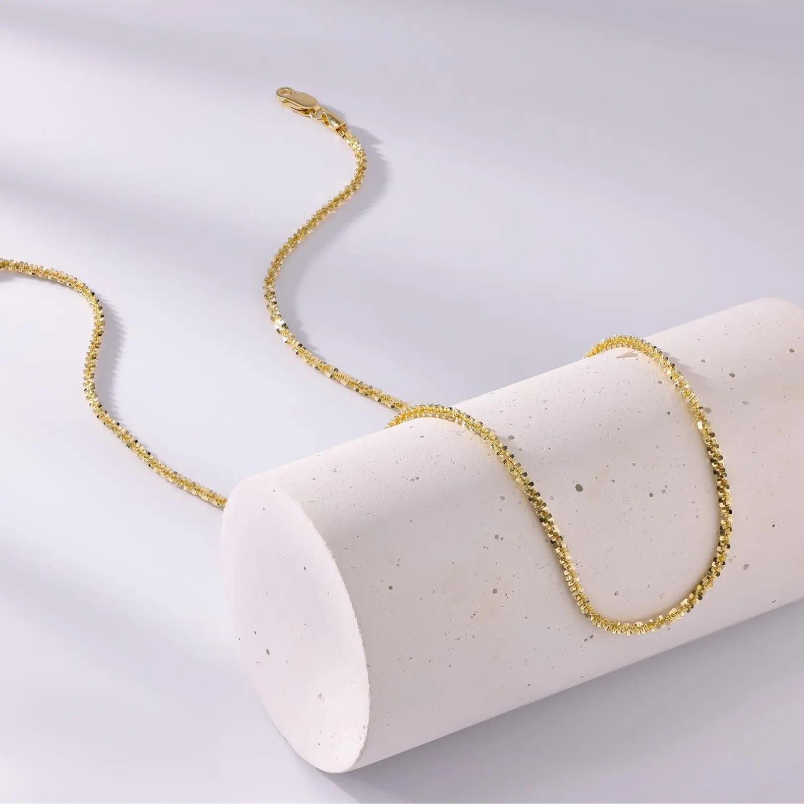 JTV 18K Yellow Gold Over Bronze 2mm Criss Cross 18 Inch Chain