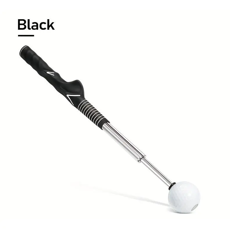 Retractable Golf Swing Training Aid, Portable Golf Swing Trainer for Warm Up Right-Handed Click Stick Golf Grip Trainer with Rhythm Click Sound, Golf Accessories for Beginners, Indoor Outdoor Practice