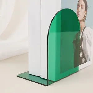 Acrylic L-Shape Book Stand, Transparent Blue, Thick Anti-Slip Design, Ideal for Students Office Home Decor