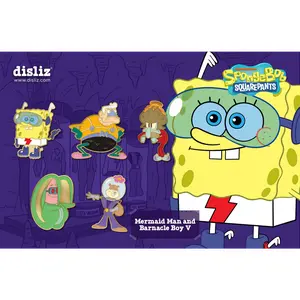Disliz Officially Licensed SpongeBob SquarePants TIJLSA Limited Edition BlindBox 5-Pin Collectible Set | 1 in 20 Signed by Tom Kenny Enamel Pins