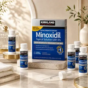 Kirkland's Minoxidil Beard & Hair Regrowth Kit - Dropper + Derma Roller Included, Boost Beard Growth & Prevent Hair Loss Premium Men's Grooming & Daily Personal Care Drops with Precision Dropper - Complete Routine Set