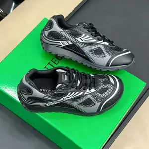 Viral Black Grey Techwear Sneakers for Women and Men - Breathable Mesh Chunky Running Shoes, Non-Slip Lightweight Cyberpunk Trainers for Street Style Daily Wear