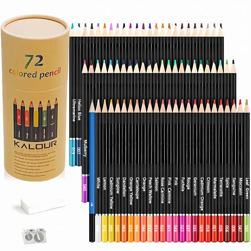 Premium Colored Pencils,Kalour,72/120 Colors,Artists Soft Core with Vibrant Color,Ideal for Drawing Sketching Shading,Coloring Pencils for Adults Beginners