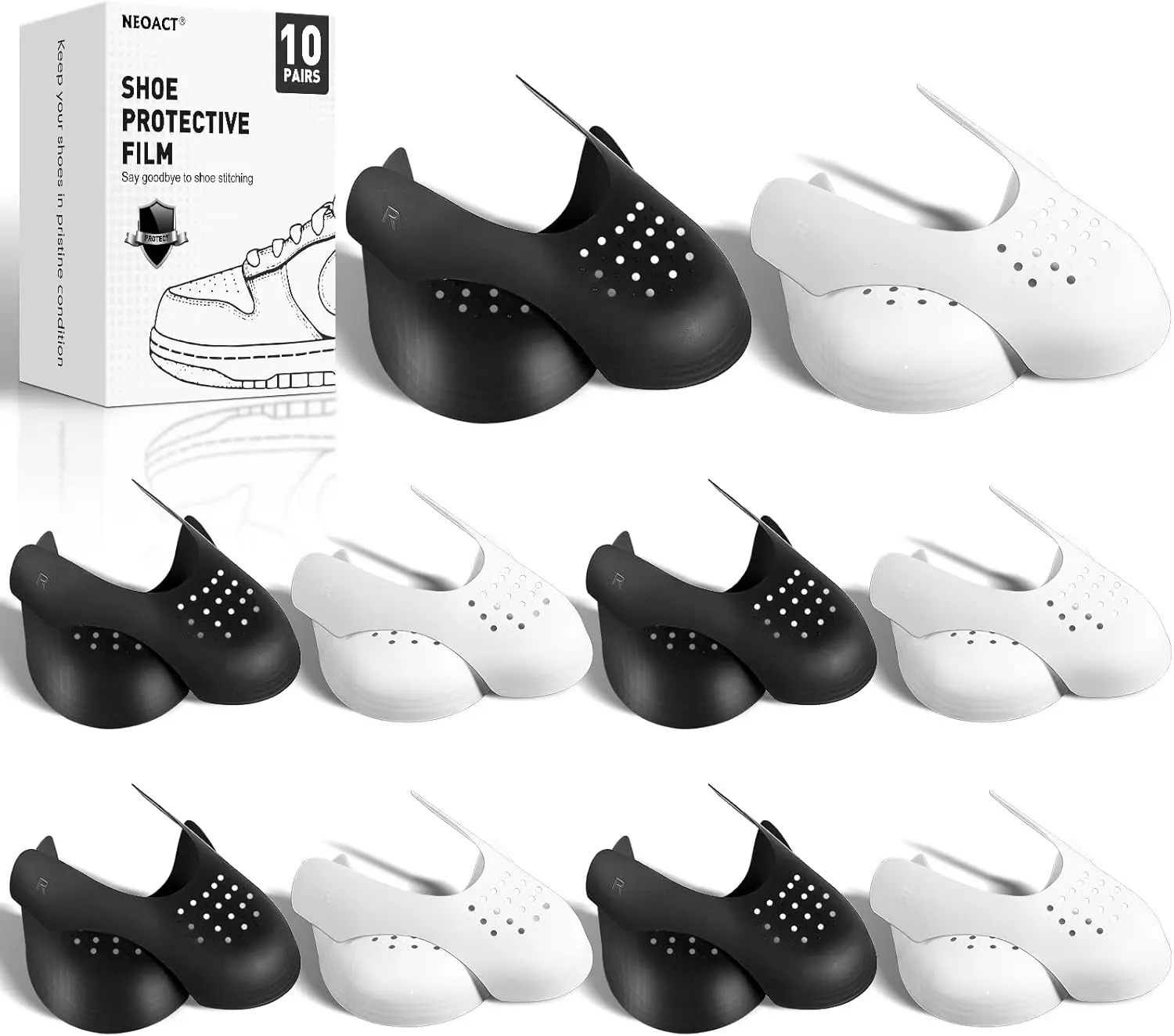 10 Pairs Crease Protectors for Shoe Sneakers (Men's 7-13/Women 5-9) | Shoe Crease Protector No Creases, Anti-Wrinkle Sneaker Guards for Air Force,Jordan,Dunk Low