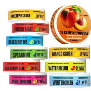 LYWEL 9 PACK Energy Pouches - Variety Pack with Peach Sweet Tea Watermelon Ice Pineapple Crush & More 72mg Each 16 Pouches per Can + 1Pack Energy Gummies- Convenient On-the-Go Energy Boost Electrolyte Powder Packets Beverage