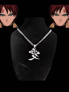 Trendy Anime Inspired Gothic Stainless Steel Chain Necklace, Japanese Street Fashion Jewelry, Ghost Slayer Design, Unisex Accessory