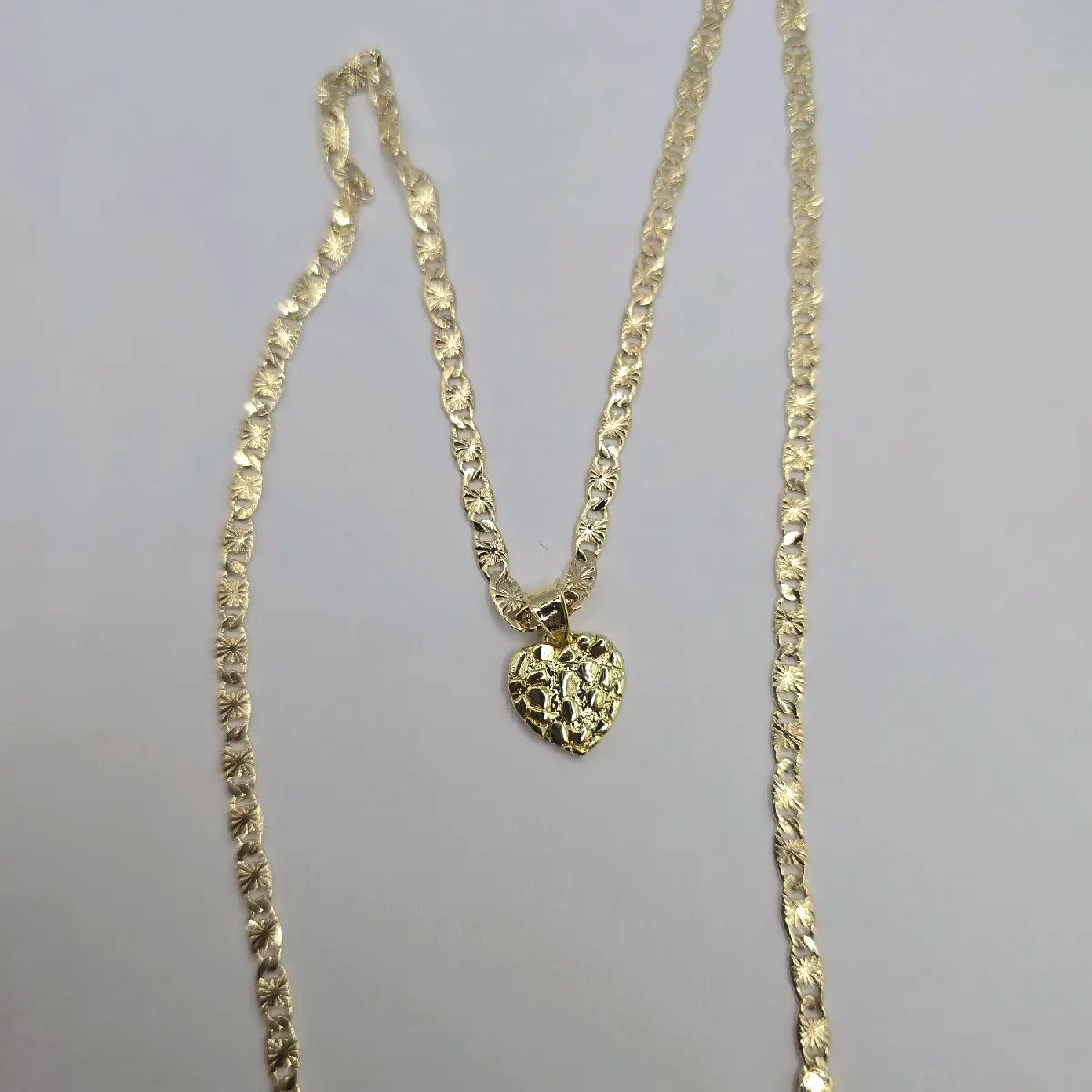 NUGGET Heart Fashion Necklace - Small Size, Gold-Plated, 18 Inches/24 Inches Available