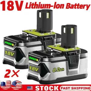2PACK For RYOBI P108 18V One+ Plus High Capacity Battery 18 Volt Lithium-Ion New 8.0AH high quality with LED indicator