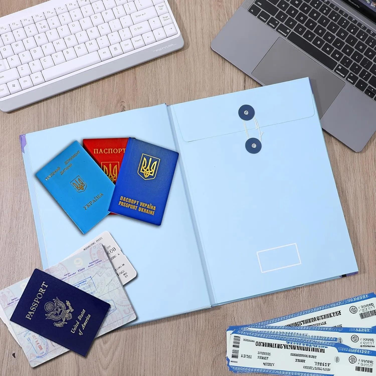 Accordion File Organizer Manila Pocket Document Folder for Passports, Birth Certificates & Important Papers - Office & Home Storage,  Travel, Anniversary, Graduation & Family Storage