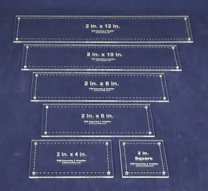 6 Piece Set Rectangles 2x4, 2x6, 2x8, 2x10, 2x12-1- 2 Inch Square -1/8 Inch Thick Acrylic