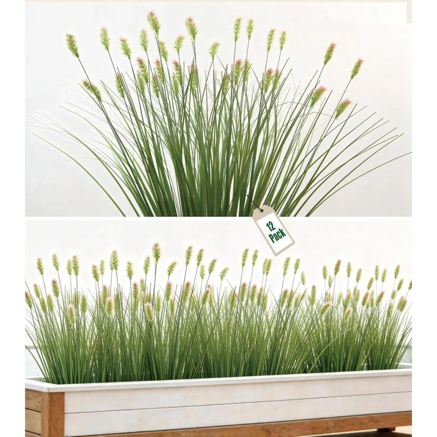 26" Fake Tall Grass 12 Pcs UV Resistant Tall Grass Plant Artificial for Front Porch and Garden & Outdoor Tall Fake Plants for Porch & Front Door & Patio Decor (bristlegrass)
