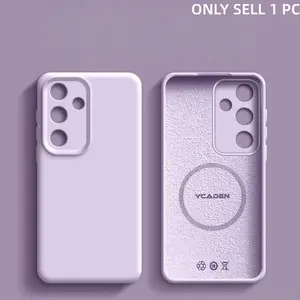 Phone Case for Samsung S25 Ultra Smartphone, Full Coverage Anti-Drop Protection, Magnetic Liquid Silicone for Galaxy S23/S24/S22/S25