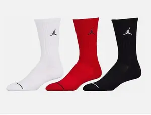 Nike Air Jordan Men's Everyday Max Red/White/Black Crew Socks Size Medium 3 Pack