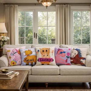 【CozyDozy】creative paintingFunny Pillow Cover 18x18 Inch, Abstract Art Print Throw Pillow Case, Soft Cushion Cover for Bedroom Living Room, Pillowcase Only