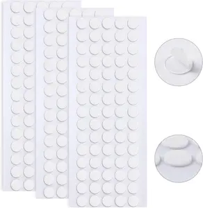 225 Pieces Double Sided Sticky Dot Stickers Removable Round Putty Clear Sticky Tack No Trace Super Sticky Putty Waterproof Small Stickers for Wall Wood Ceramic Metal Plastic