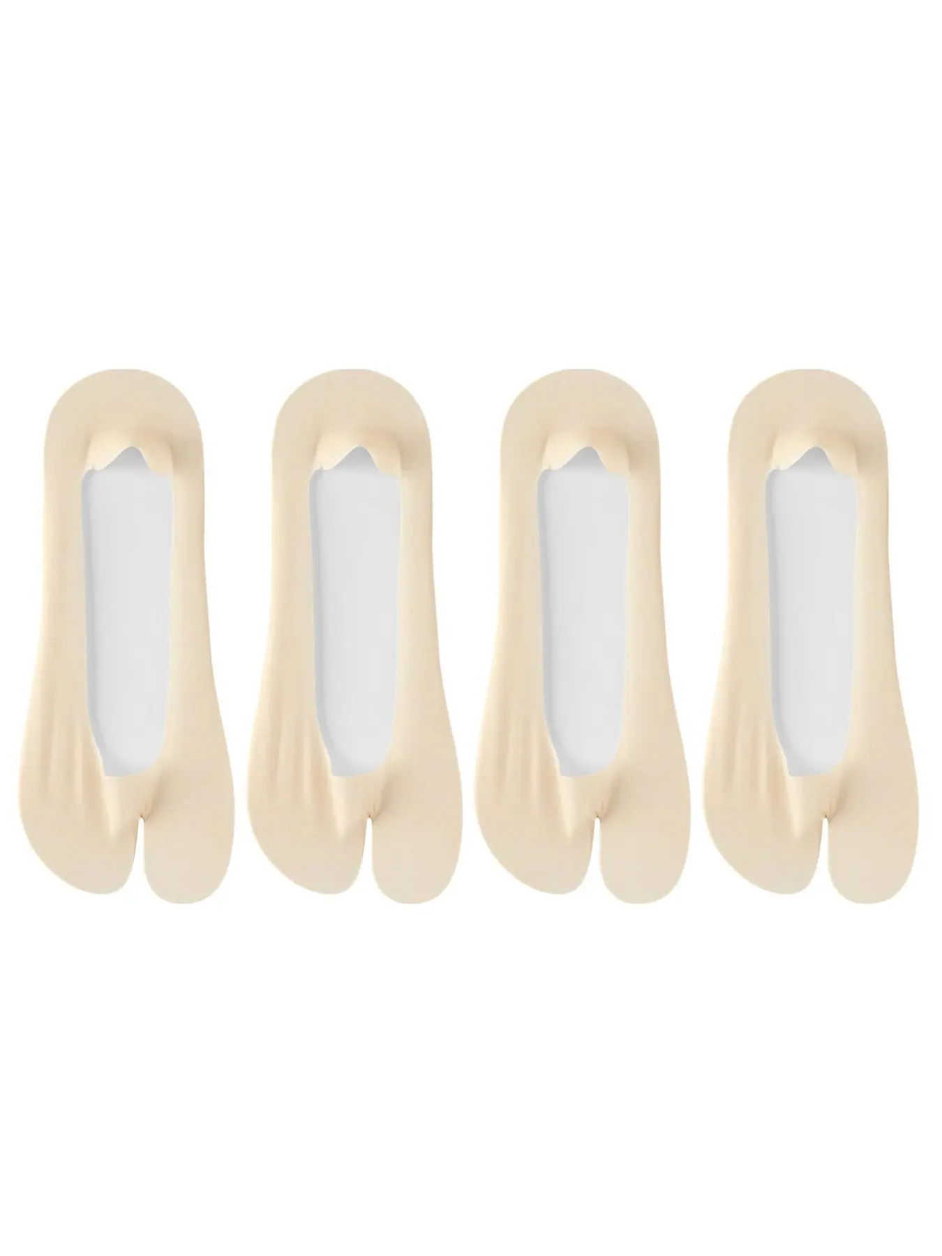 4 Pairs Thin Fit No Show Socks Tabi Socks for Women, Low Cut Invisible Liner Footies Thin Invisible Socks for Loafers Sandals