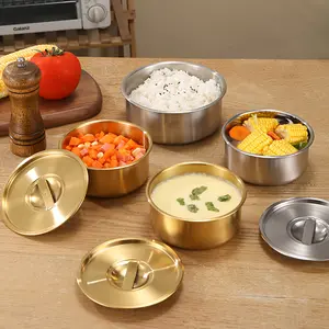 3pcs Steamer Bowls, All Stainless Steel, High Temperature Resistant, Durable and Rust-Proof, Easy Clean, Lightweight, Ideal for Home Kitchen Use