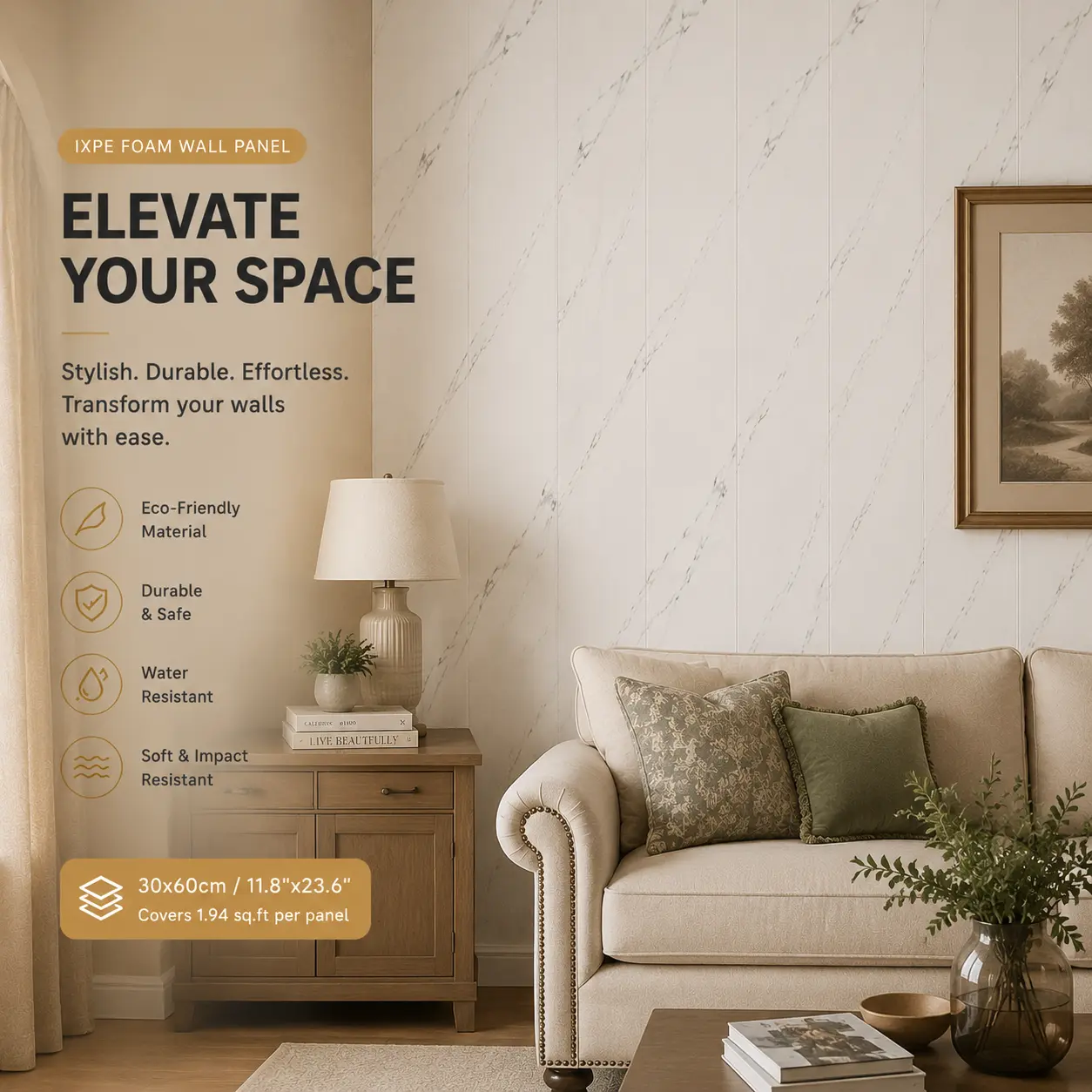 LCC Peel and Stick Wall Panels 23.6x11.8in (38.7 Sq. Ft. Coverage) Lightweight Backsplash Marble Look Tile (Not Real Marble), Ideal for Kitchen Bathrooms Living Rooms Bedrooms, 20pc,40pc, Wall Paneling, Diy Wall Panels