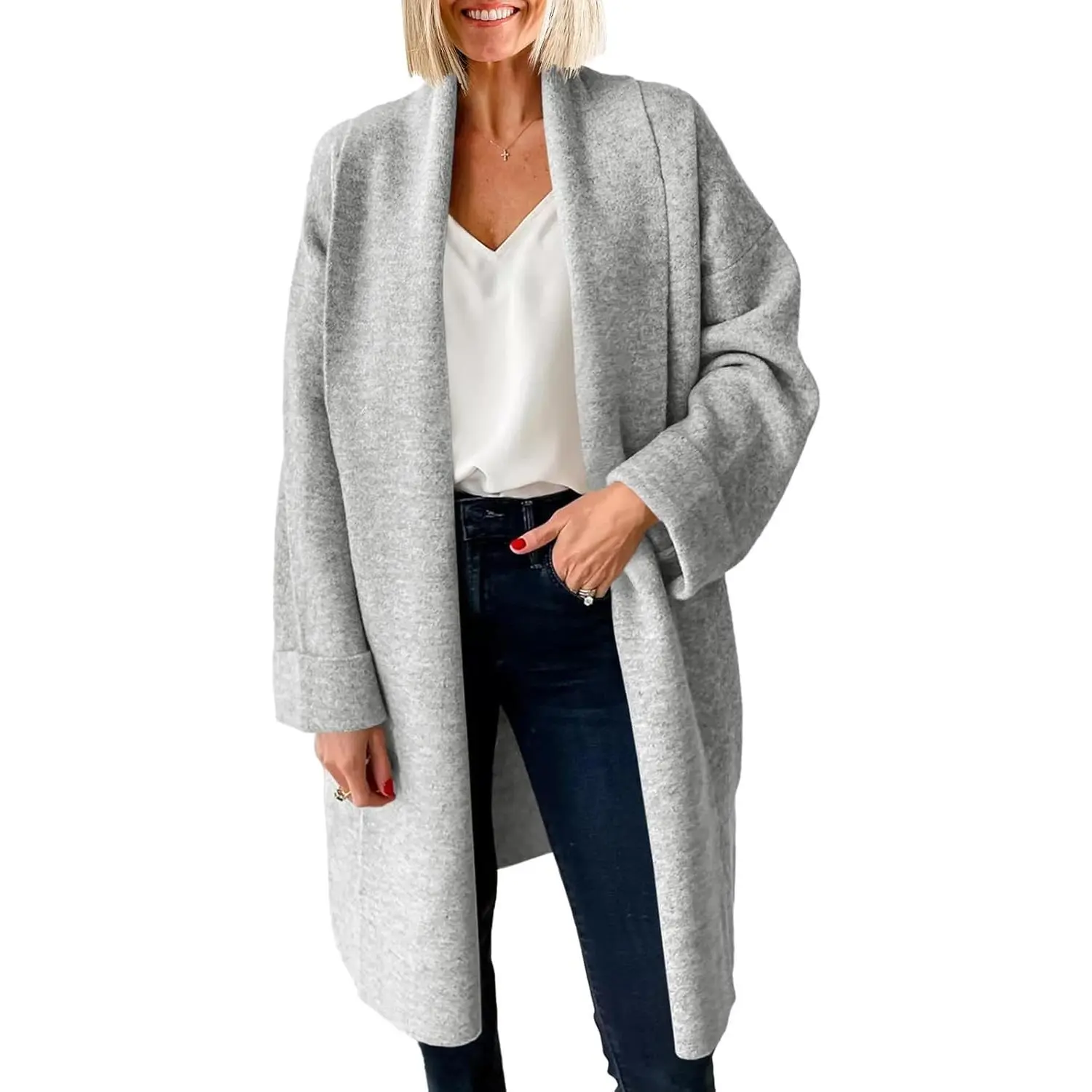 PALSTER Women's Comfy Long Sleeve Knitwear, Casual Open Front Chunky Oversized Slouchy Cardigan, Fall Trendy Women's Tops Coatigan Jackets