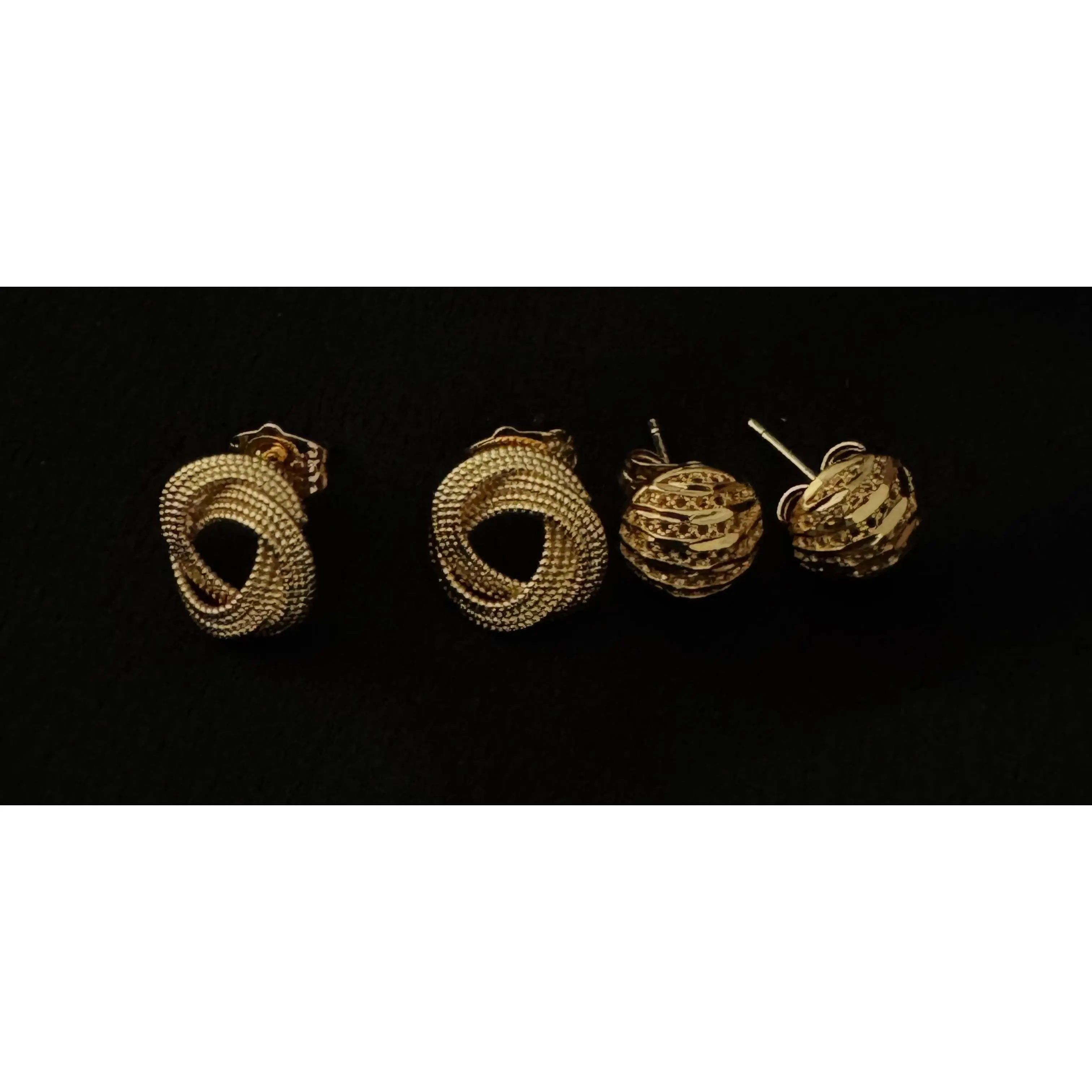 Statement Studs – Textured Knot & Ball Stud Earrings Set (2 Pairs)