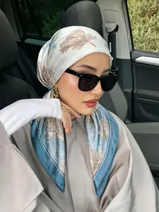 Women's Floral Print Headscarf Hat, Versatile Headscarf, Breathable Lightweight Scarf, Satin Hair Cap, Fashion Daily Accessory, All Seasons, Holiday Gift