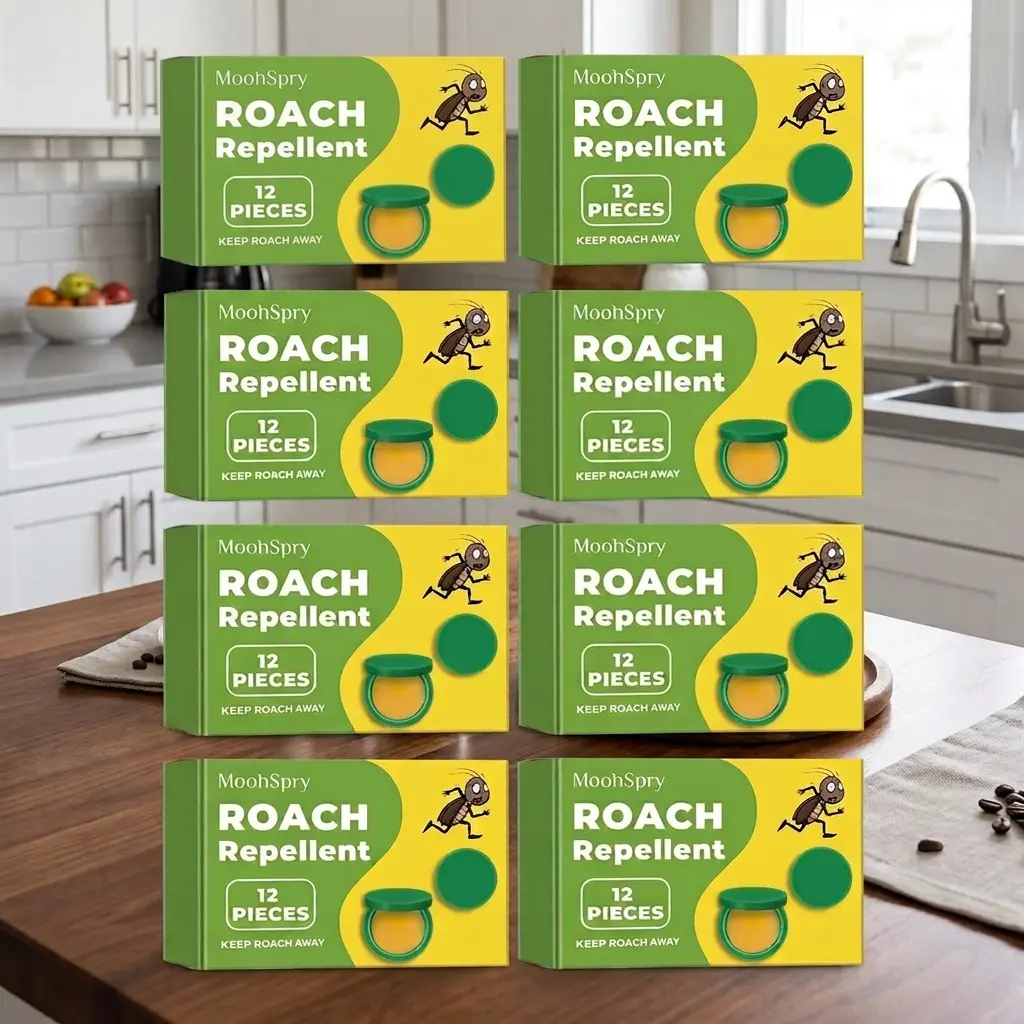 MoonSpry 8-Box (96-Piece) Residential Indoor Pest Control Set - Powerful Cockroach Gel Bait, Rodent Repellent Pouches, Microfiber Mop with Pads, Multi-Surface Solutions for Home Kitchen Use, Roach Attractant Killer Pest Control Solutions