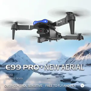 E99 Pro Foldable Drone with Dual 4K HD Camera, WiFi FPV Live Video RC Quadcopter for Beginners, Altitude Hold, Gesture Control, One Key Takeoff/Landing, Ideal for Kids and Adults