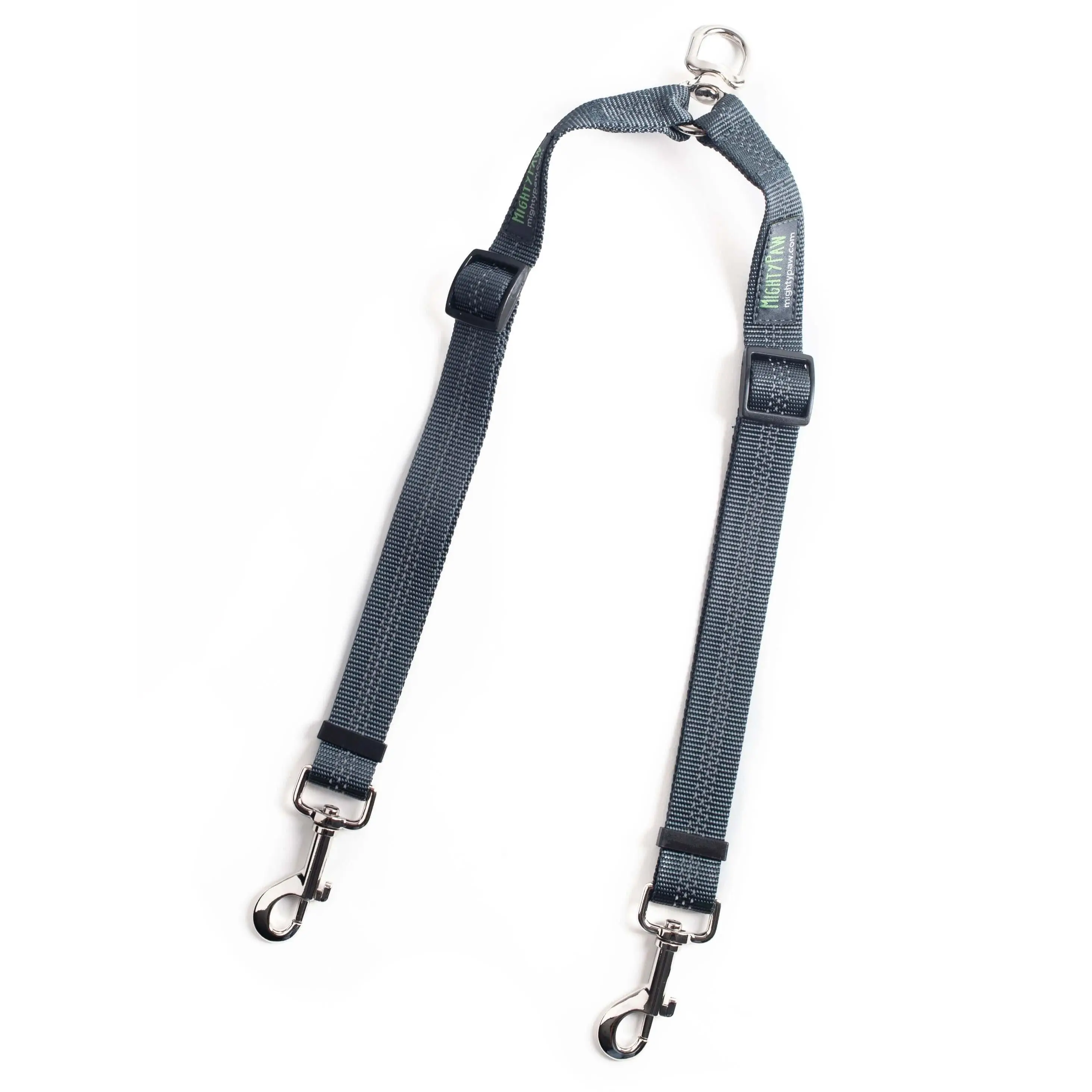Adjustable-Length Double Dog Leash - Tangle-Free, Reflective Swivel Attachments
